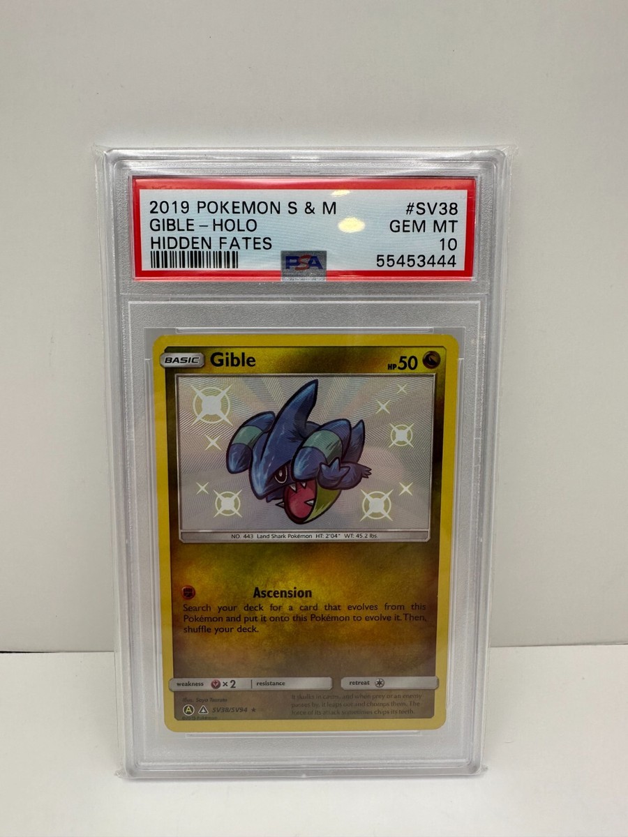 Gible SV38/SV94 PSA 10 GEM MT 2019 Pokémon S & M Hidden Gible SV38/SV94 PSA 10 GEM MT 2019 Pokémon S & M Hidden