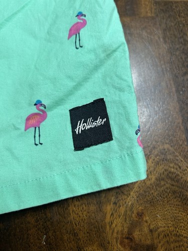 Camicia Hollister Epic Flex Elasticizzata Tessuto Fenicottero Bottoni Taglia Media Nuova con etichette - Foto 4 di 6