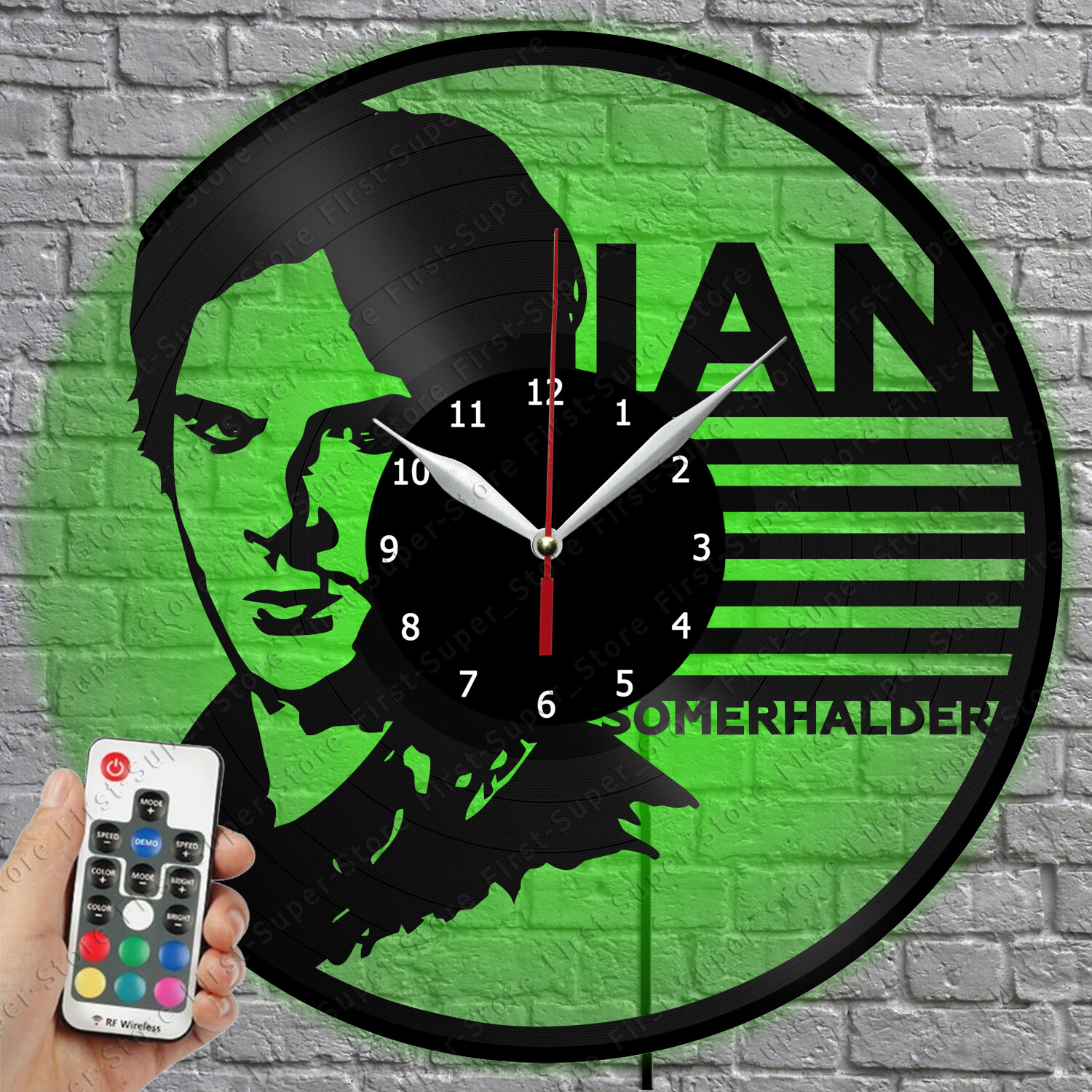 Ian Somerhalder LED Vinyl Record Wall Clock with Light 4530