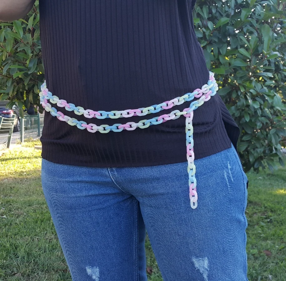 Cinturón Grueso Cadena Festival Música Rave Accesorios Mujeres Cuerpo Cadena Edm Joyería Foto 4 de 4