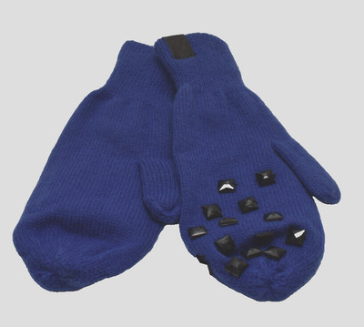 Volcom U Can Dance If U Wannu Studded Knit Mittens Gloves Blue Black New!