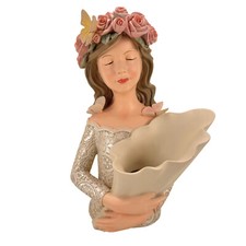 Dekovase - süßes Mädchen als Blumenvase 30 cm groß Kopf Tisch Keramik hochwertig