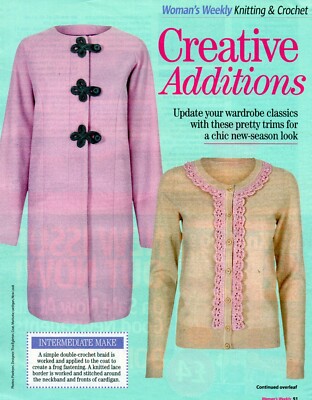  ~ Ausziehbare Strick- & Häkelanleitung für Froschverschluss & Spitzen Cardigan Borte ~