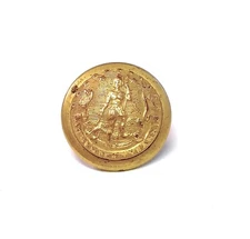 Vtg D Evans Co. Virginia State Seal Gold Tone Uniform Button Sic Semper Tyrannis