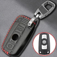 Leather Car Remote Key Fob Cover Holder Case Key Chain For BMW 328i xDrive,328xi