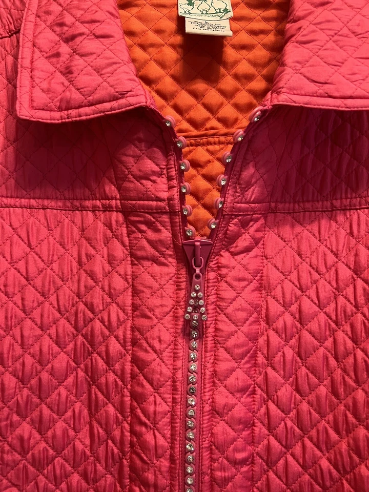 Quacker Factory women light puffer Pink jacket size L - Image 2 of 4