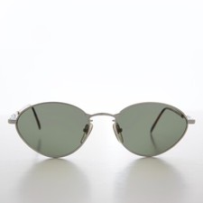 Oval 90s Minimal Vintage Sunglasses - Silver Torres