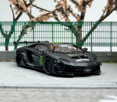 1/64 ランボルギーニ Aventador LP700 LB Monster JEC 1:64 Black Aventador LP700 Monster LBWK Sports Car Model