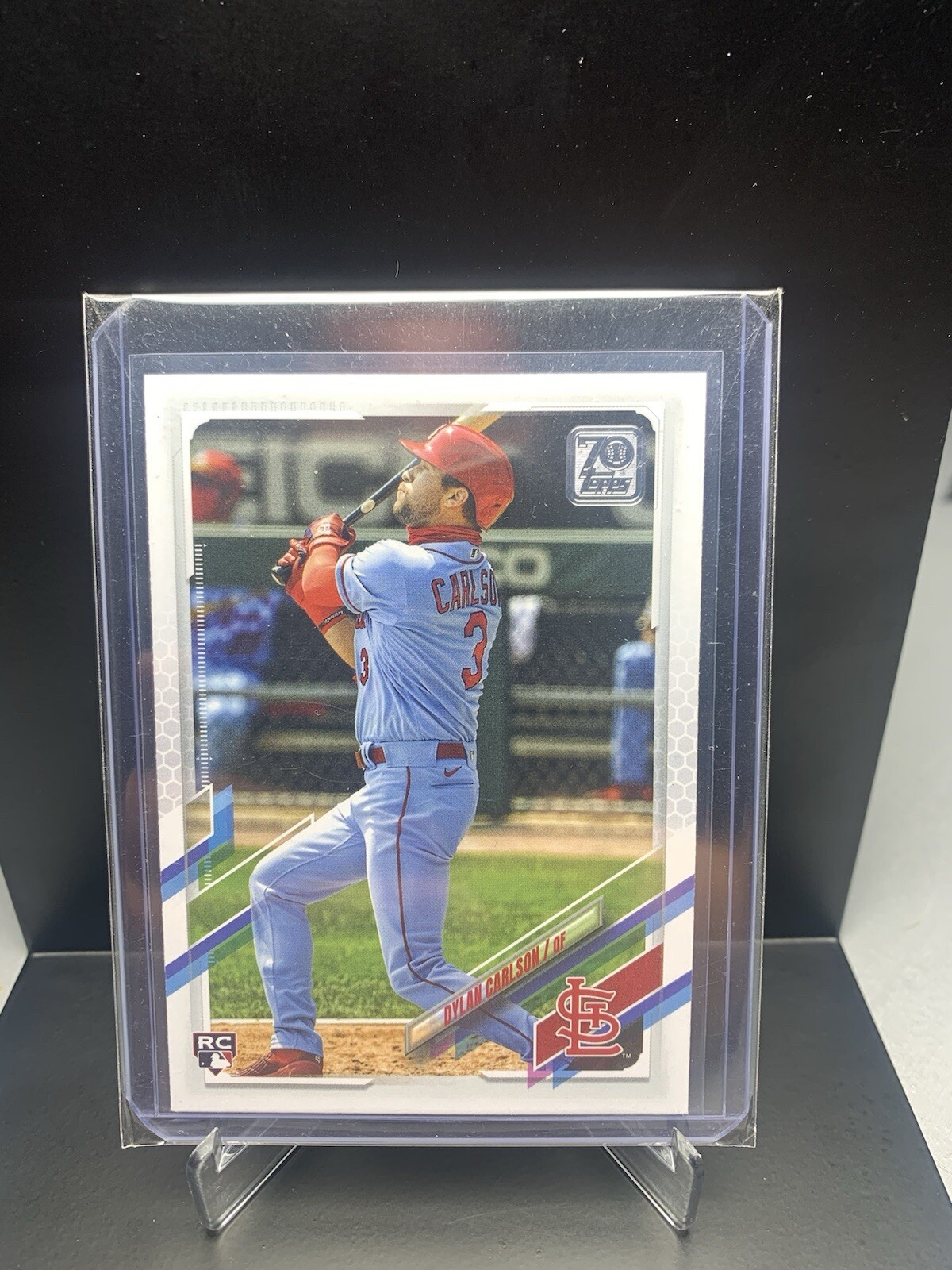 2021 Topps - SP Variation Batting, Powder Blue Jersey #285 Dylan Carlson (RC)