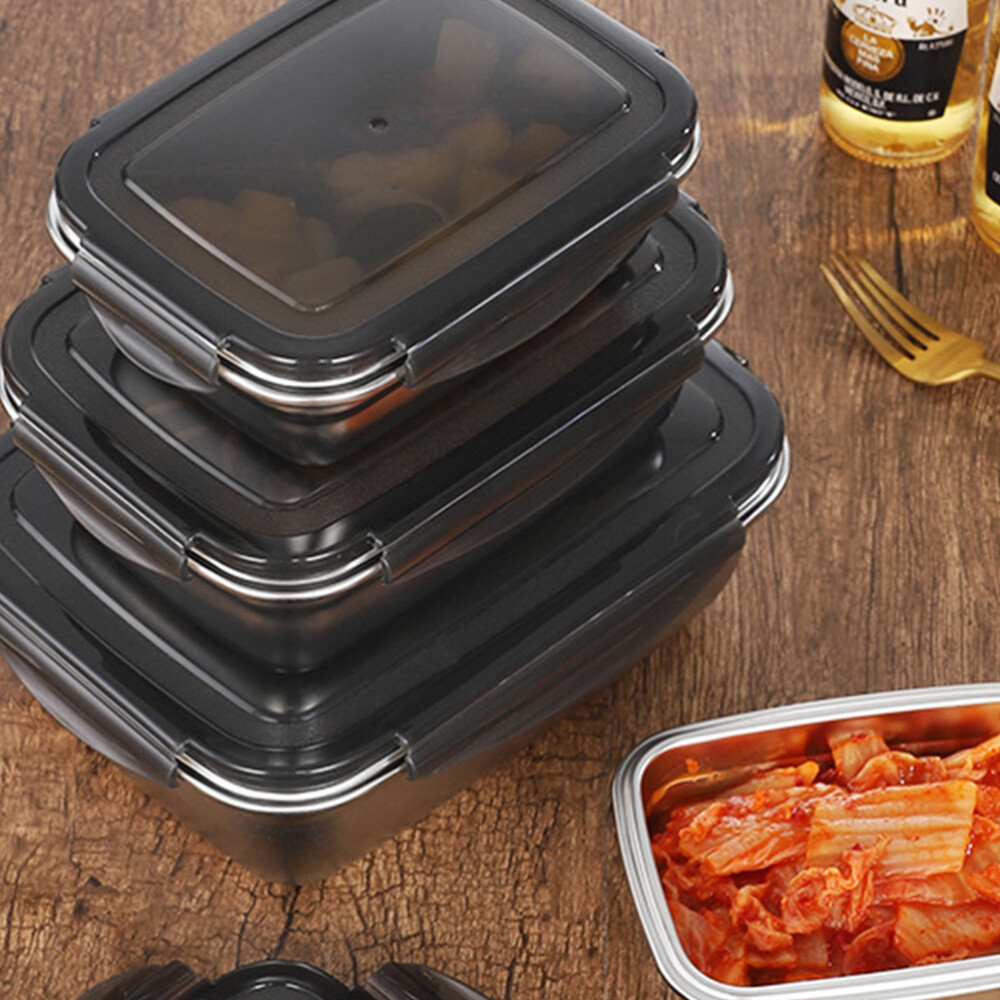Metal Food Prep Containers Prep Bowls Lids Kitchen Storage Containers