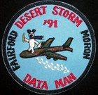 USAF B-52 "Desert Storm '91 Data Man" Fairford/Moron Theater-Made Patch — photo 1