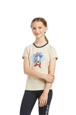 Ariat Youth Fabulous Short Sleeve T Shirt - Oatmeal - Medium