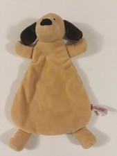 WubbaNub Tan Brown Puppy Dog Baby Security Blanket Lovey Rattle Rounded Bottom