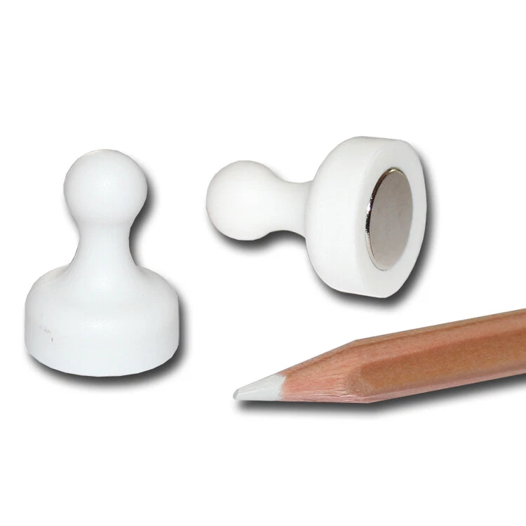 EARTHMAG GMBH 20 NEODYM Pinnwand Kegel Magnete D19x25 mm Weiß Kühlschrank Schule Büro Board