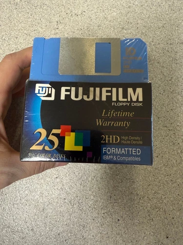 Fujifilm~ Floppy Disk 2HD IBM 3.5” Color Formatted Disks IBM 25-Pack Sealed New