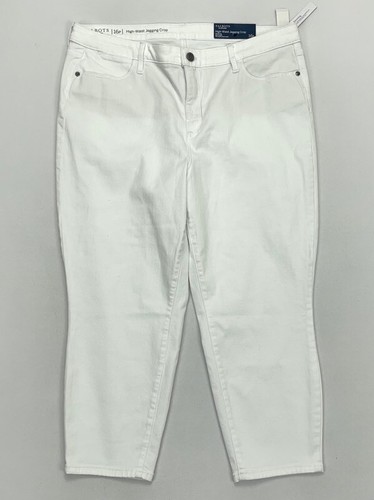 Jeans donna Talbots impeccabile vita alta jegging crop bianco elasticizzato zip 16P nuovo - Foto 3 di 8
