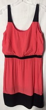 Loft 10 Woman’s Tank Dress Orange Black Trimmed