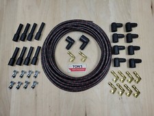 8mm Diy Universal Cloth Covered Spark Plug Wire Kit Vintage Wires V8 Black Red 8mm Diy Universal Cloth Covered Spark Plug Wire Kit Vintage Wires V8 Black Red