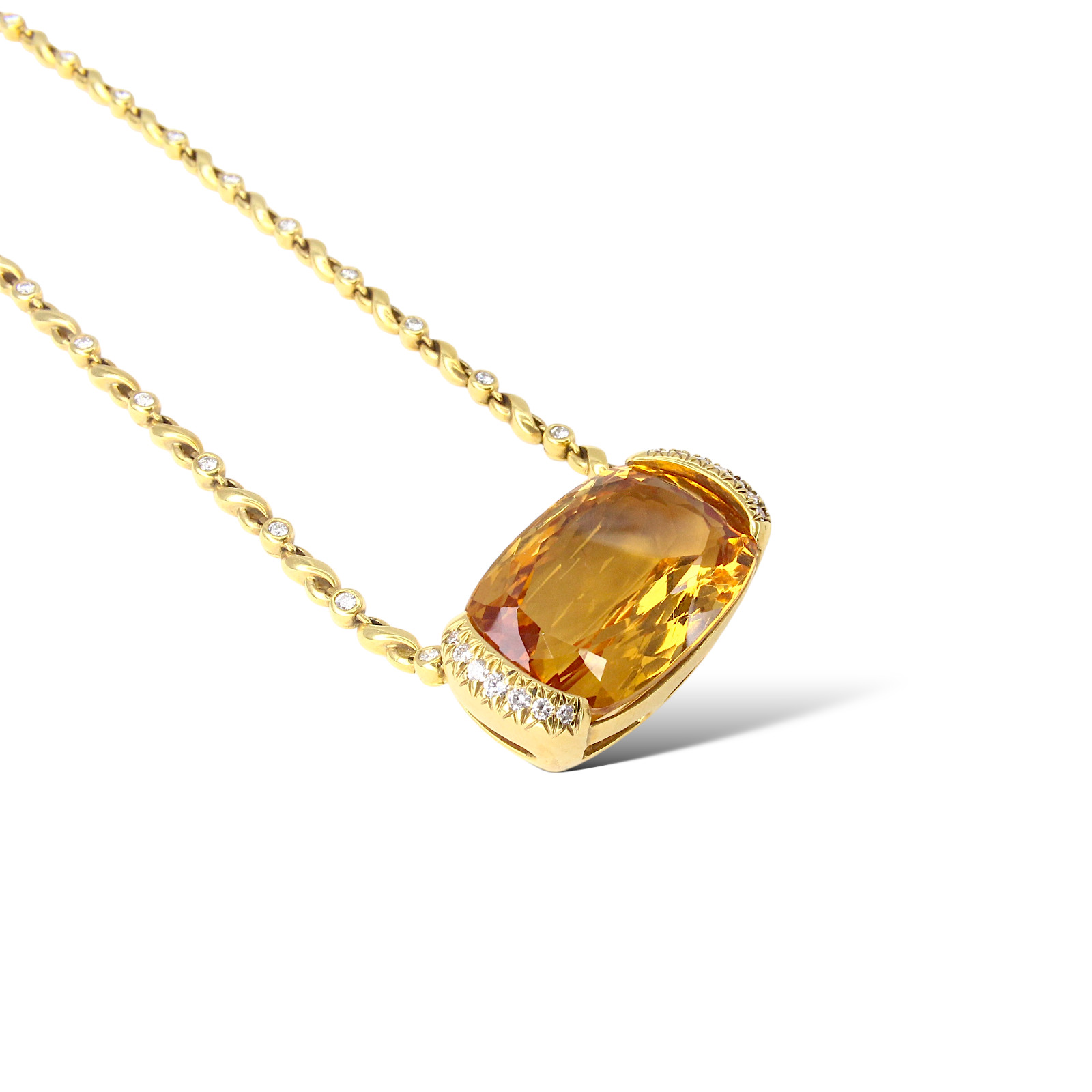 KURT WAYNE 30 CT Imperial Topaz and Diamonds Pend… - image 6