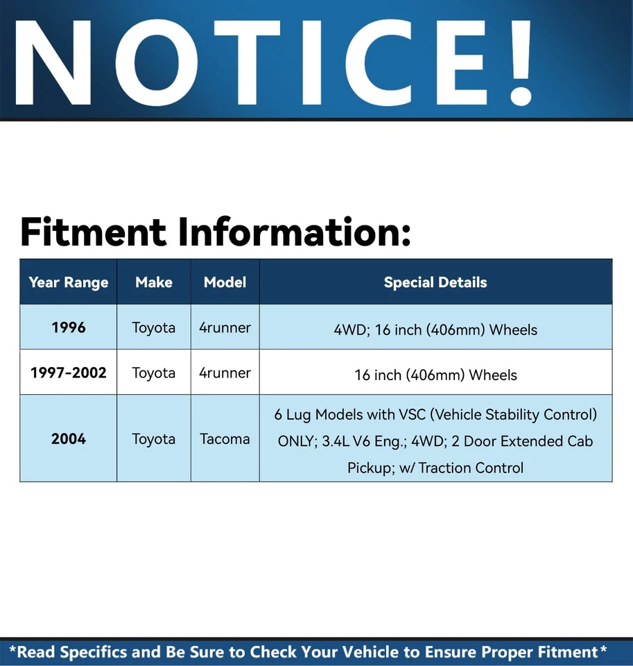 4WD Front Drilled Disc Rotors + Ceramic Brake Pads for 1996-2002 Toyota 4Runner - Image 2 of 4