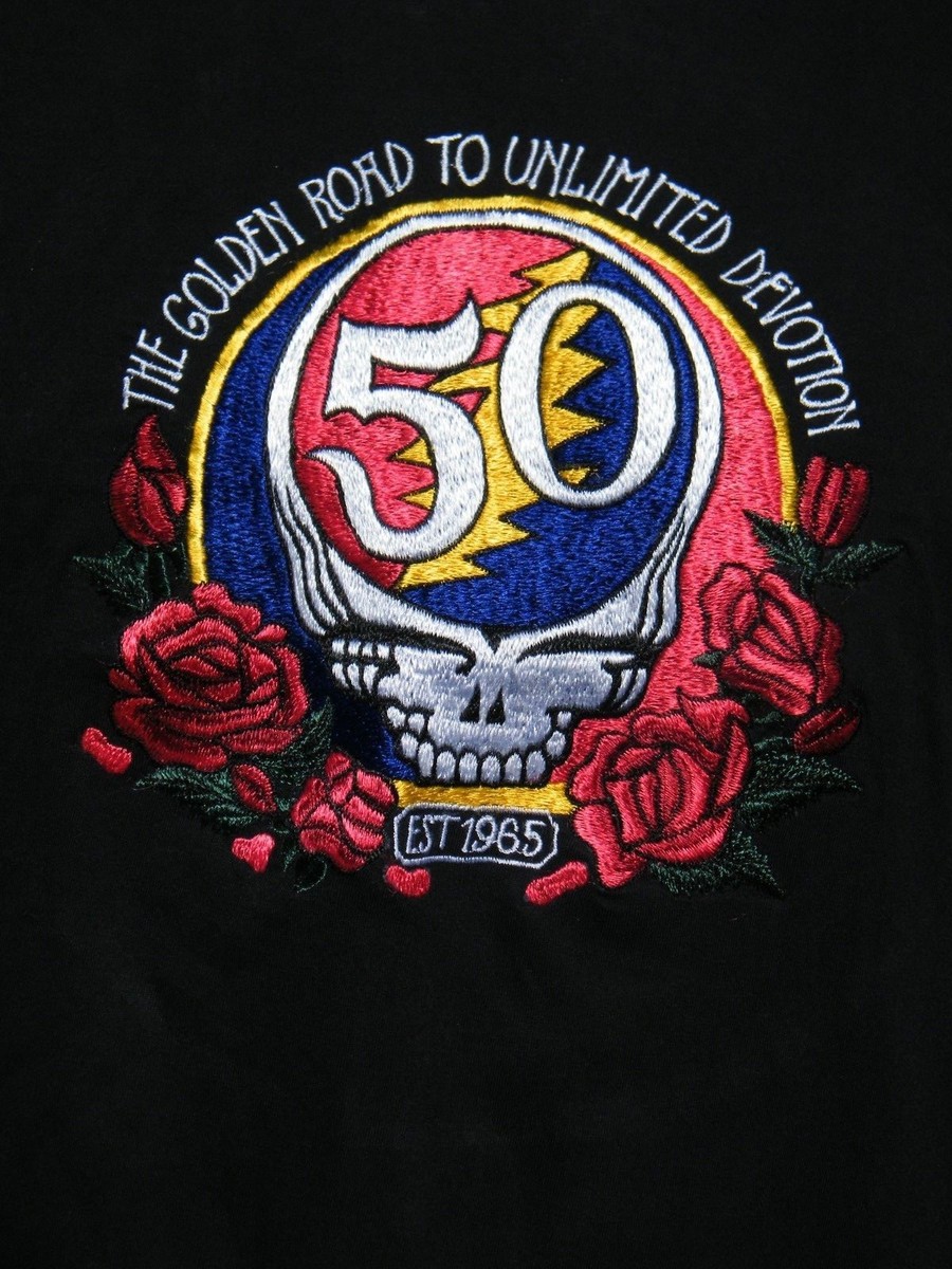 ミュージシャン Grateful Dead /50th Anniversary Shirt GRATEFUL DEAD 50TH ANNIVERSARY FULLY EMBROIDERED T-Shirt BLACK