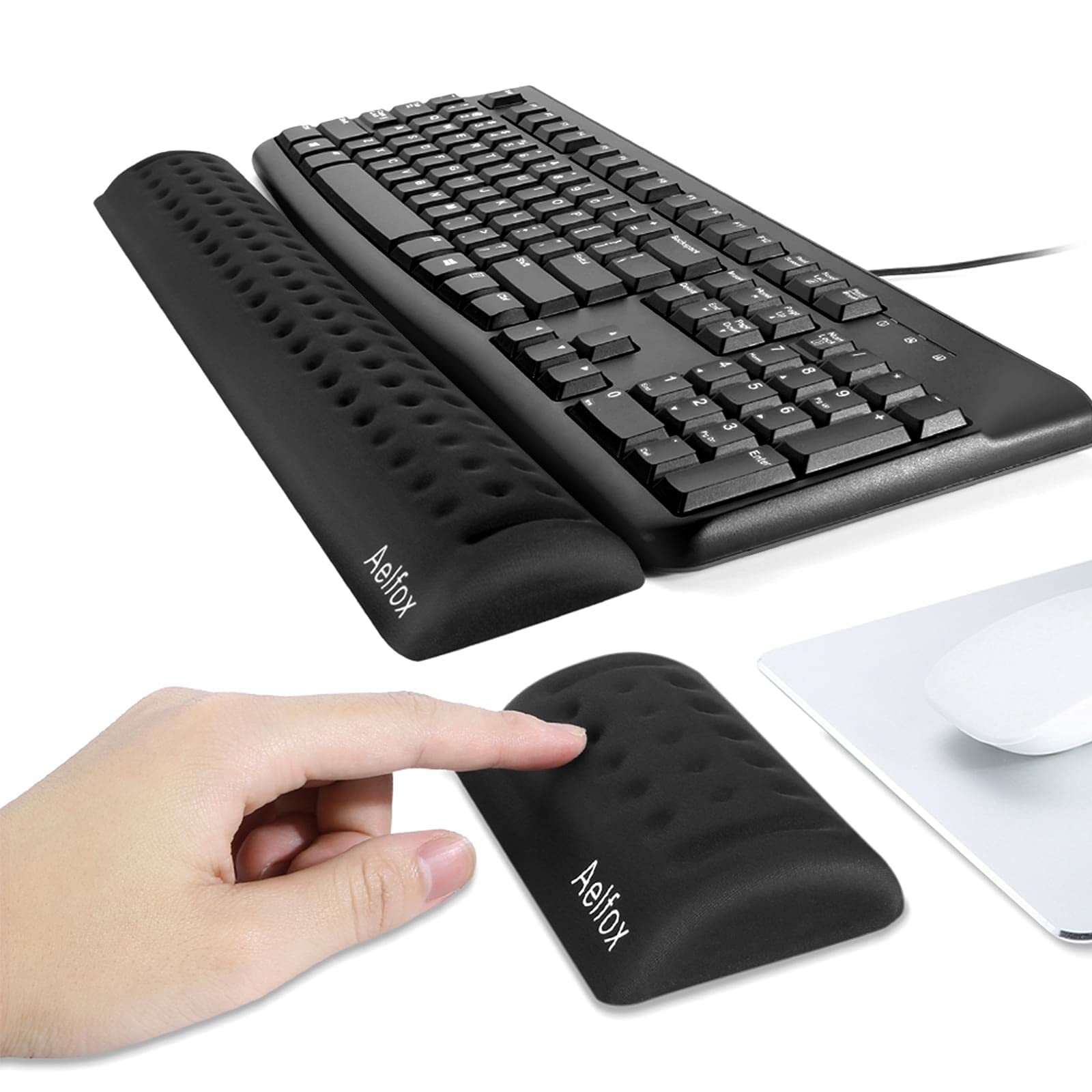 Ergonomic Memory Foam Keyboard and Mouse Wrist Rest Pad Support