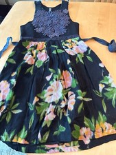 FREE PEOPLE DRESS WOMENS SZ S  FLORAL EMBELLISHED SLEEVELESS WOOL BOHO FESTIVAL
