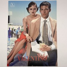2000 Valentino 4 pg PRINT AD Fashion Legs Red Dress Man Woman Group Pool LA City