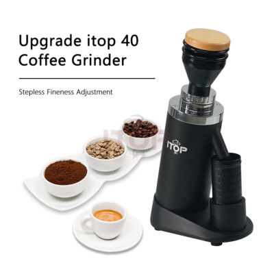ITOP40 Elektrische Kaffeebohnen Mühle Titanium 64mm Flachmahlwerk Kaffeemühle