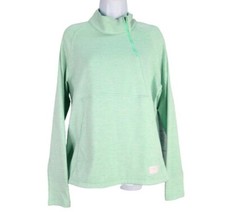 Puma XL Pullover Athletic Jacket Green Angle Zip Mock Color Pockets Logo