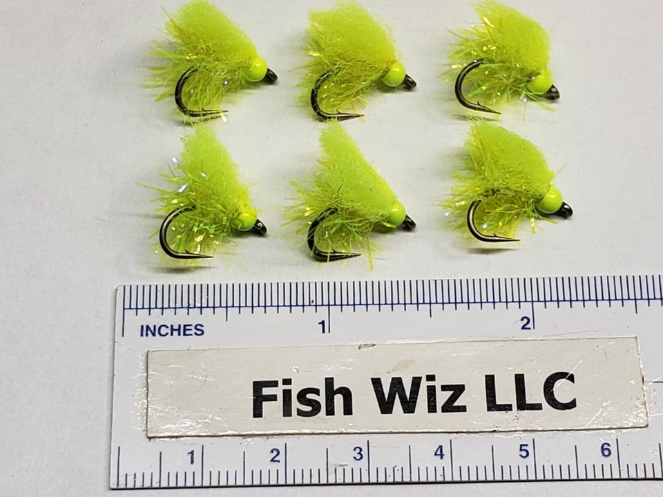 Ninfa WIGGLE BUG Chartreuse Articolata – Taglia 10 (confezione Da 3) Per Pesca A Mosca