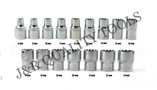 1/2" Dr. 16PC Penta-Spline Socket Set (SAE, Metric, Torque) - Picture 2 of 2