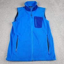 Marmot Vest Mens Medium Blue Full Zip Fleece Polartec Fishing Outdoors Golf