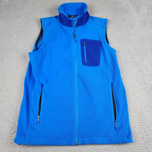 Marmot Vest Mens Medium Blue Full Zip Fleece Polartec Fishing Outdoors Golf - Picture 1 of 9