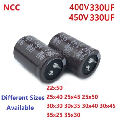 2Pcs/Lot NCC 330uF 400V / 330uF 450V 400V330uF/ 450V330uF Snap-in PSU capacitor