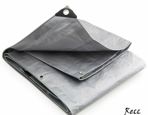Premium Silver Canopy Tarp 11 Mil Waterproof UV Protection Grommets Every 18"