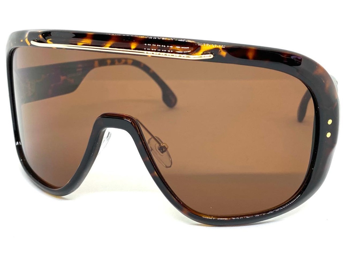 OVERSIZED EXAGGERATED Modern Retro Wrap Shield SUNGLASSES Large