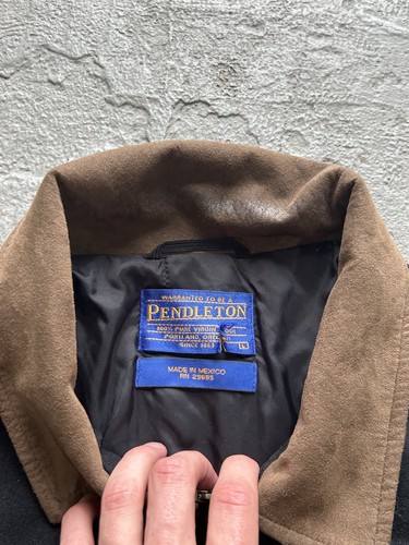 Vintage Pendleton Jacket Mens Large Wool Full Zip Made USA Bomber Coat 90s - Picture 4 of 7