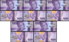 Indonesia - 5 pcs х 10000 Rupiah 2016 UNC P. 157a Lemberg-Zp