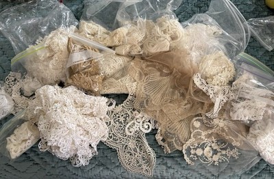 Huge Lot Of Lace Inserts And Trim - Wedding And Formal Wear- 125+ Pieces