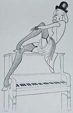 AL HIRSCHFELD Lili Marlene Dietrich Falling in Love again Litho HAND SIGNED, COA