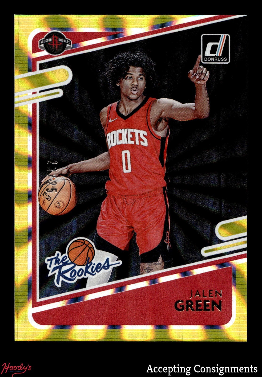 2021-22 Donruss The Rookies Holo Yellow Laser #2 Jalen Green RC ROOKIE 23/25