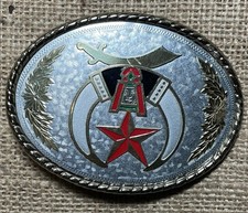 Freemasonry Masonic Square  Compasses Oval Belt Buckle Made in USA
