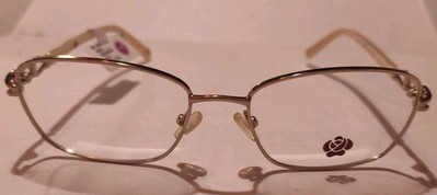 Women's Square Full Rim WP-AR06 Gold Eyeglasses Frames 53-17-135 NWT