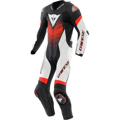 Dainese Motorrad Lederkombi 56 - Laguna Seca 6 - schwarz-weiß-fluorot