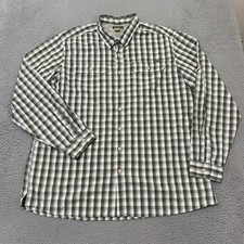 Eddie Bauer Travex Shirt Mens 2XL Tall Plaid Roll Tab Sleeves Lightweight