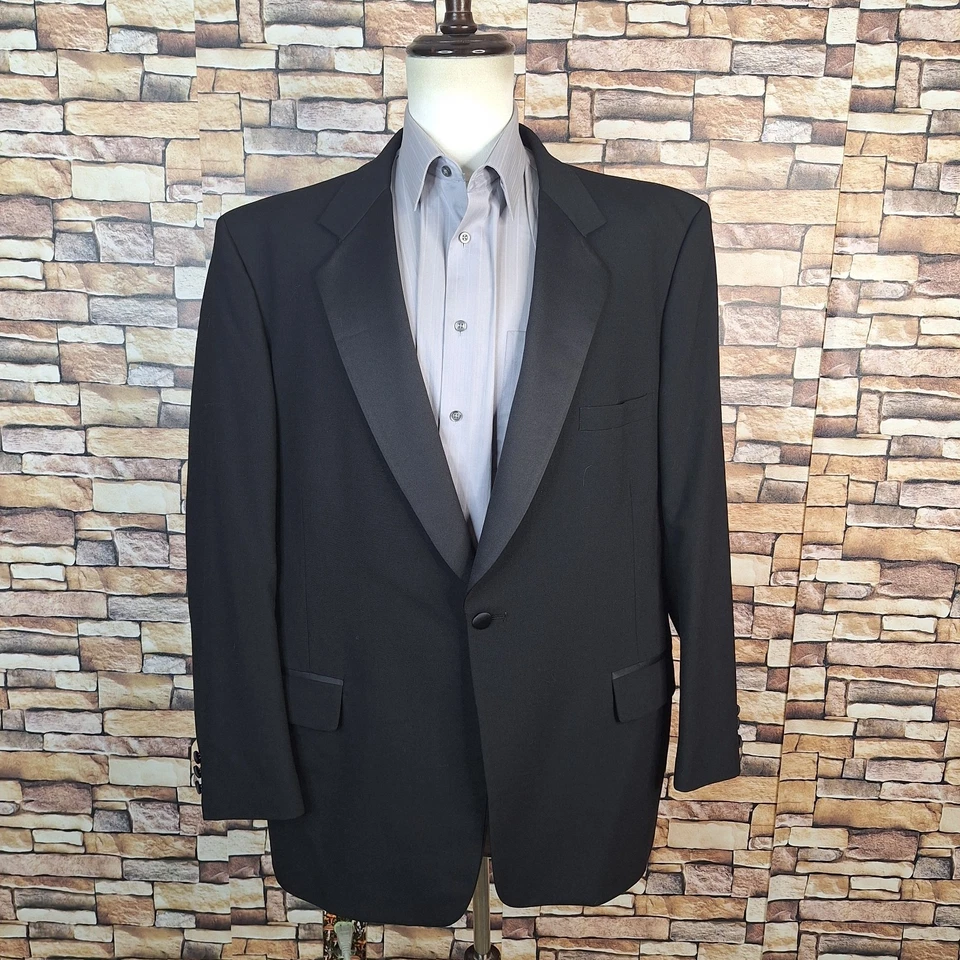Esmoquin Lowe & Asher 2 piezas para hombre 48L 42X31 negro un botón ventilado único de colección Foto 2 de 4