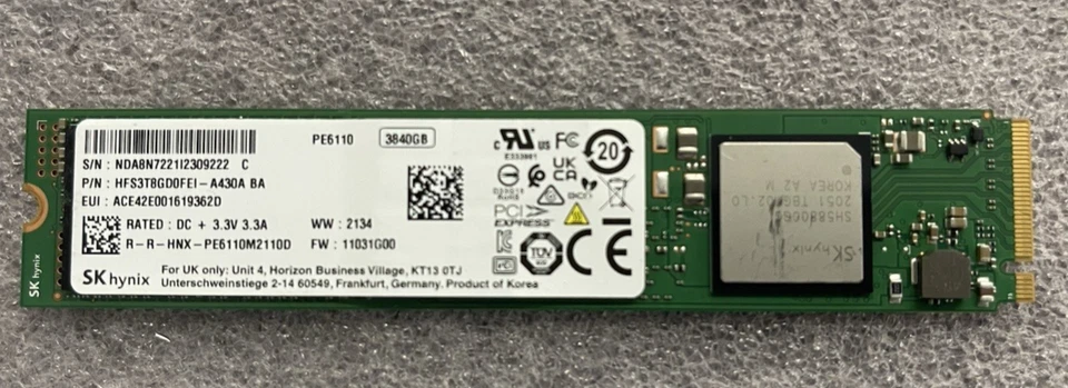 SK Hynix HFS3T8GD0FEI-A430A 3840GB NVMe PCIe 3.0 x4 SSD PE6110