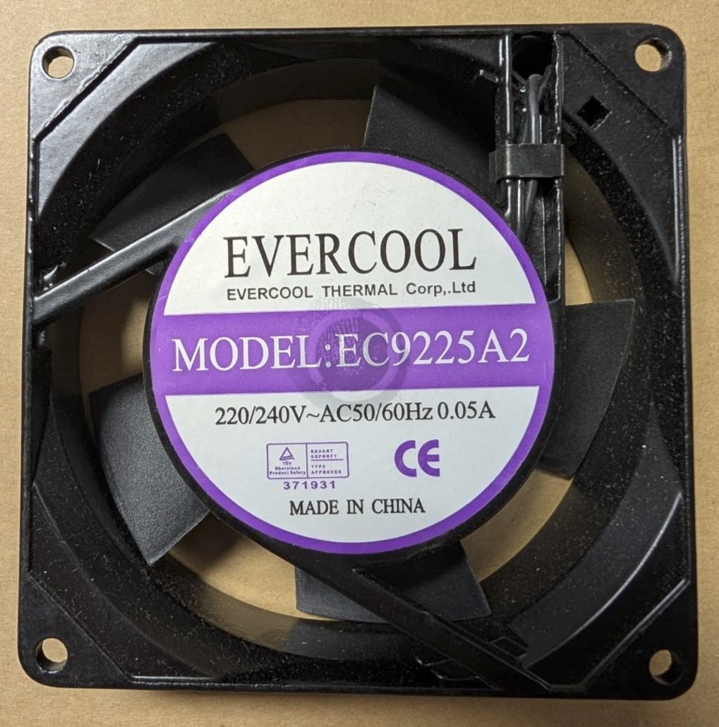 Evercool 90mm x 25mm 220V 240V Ball Bearing AC Cooling Fan EC9225A2