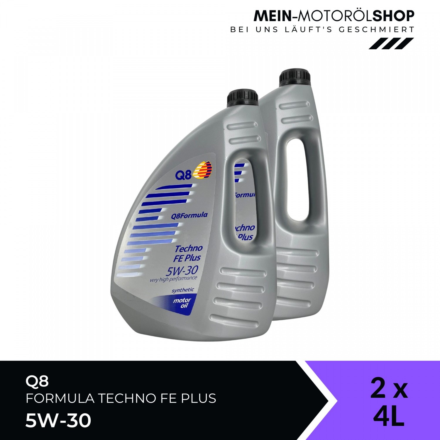 Q8 Formula Techno Fe Plus 5W-30 Jaguar Acea A5 B5 MotoröL 2X4 Liter = 8 Liter-image